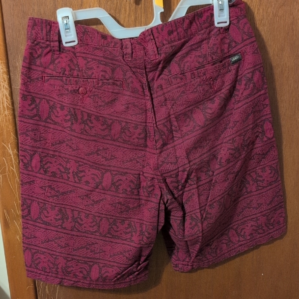 Vans Maroon Patterned Casual Shorts - Picture 2 of 3